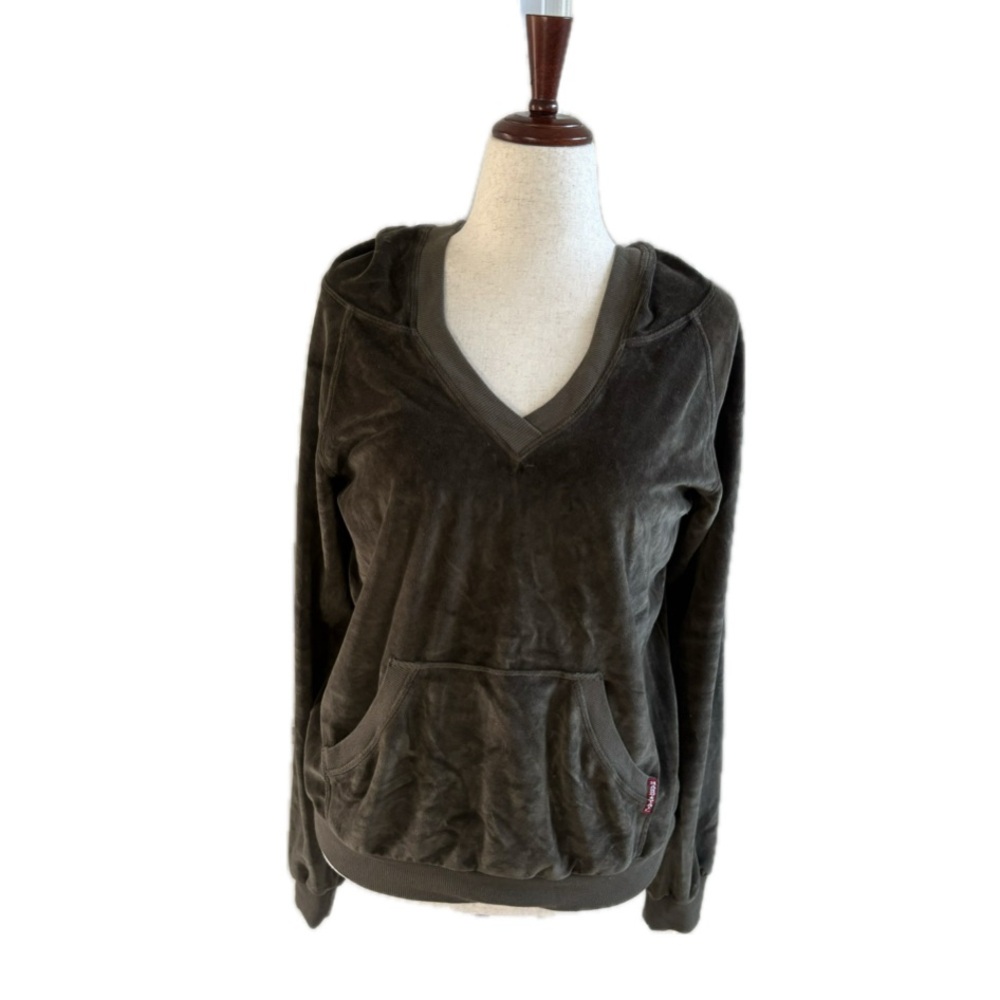 Hard Tail | Brownish/ Green Velvet Hoodie | L | Very Good Condition